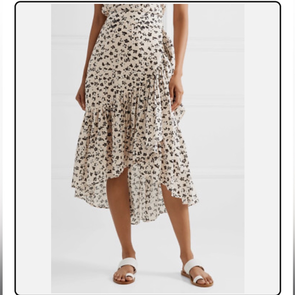 Ulla Johnson silk/cotton Gretchen Floral Ruffle Skirt 6
